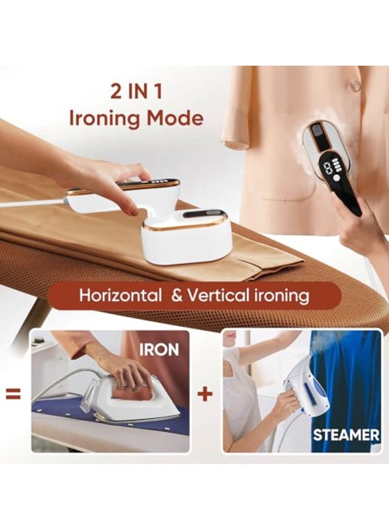 Deluxe Handheld Garment Steamer and Iron with Digital Display