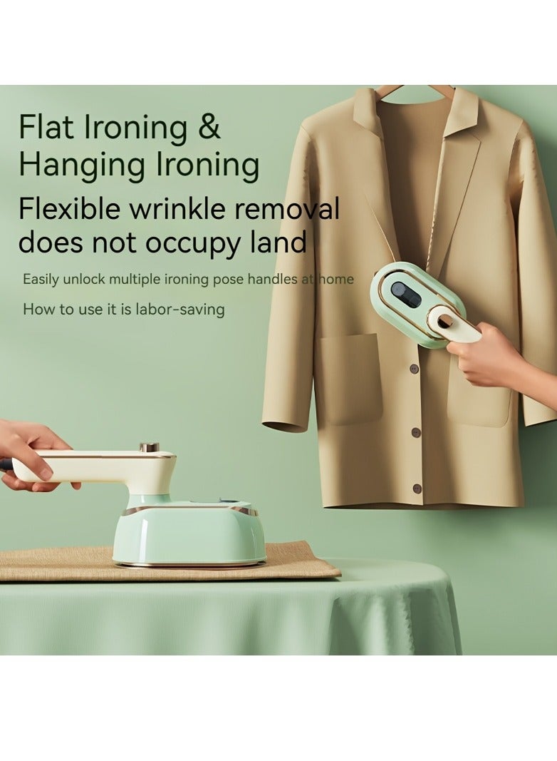 Portable Steam Iron, Fast Heating, 1000 Watts, 70ml - Home and Travel Portable Wrinkle Remover (with Measuring Cup and Heat Resistant Pad)