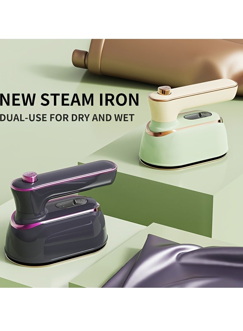 Portable Steam Iron, Fast Heating, 1000 Watts, 70ml - Home and Travel Portable Wrinkle Remover (with Measuring Cup and Heat Resistant Pad)