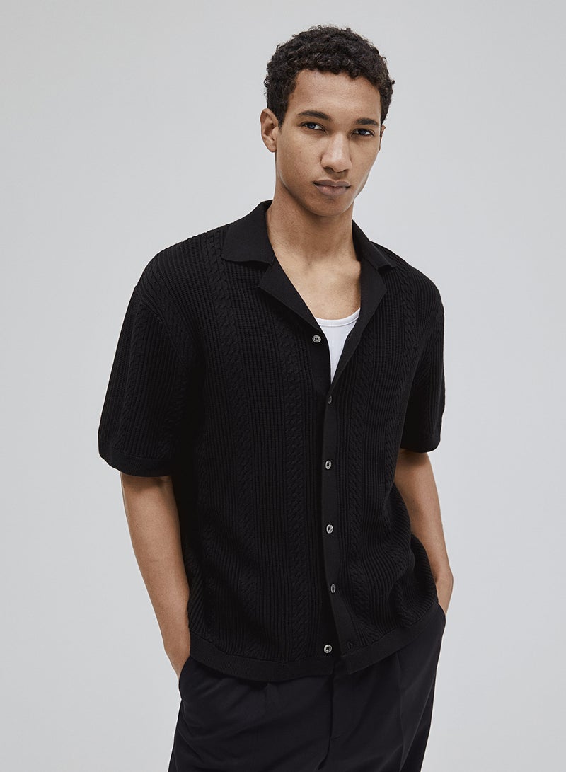 Regular Fit Textured-Knit Resort Shirt