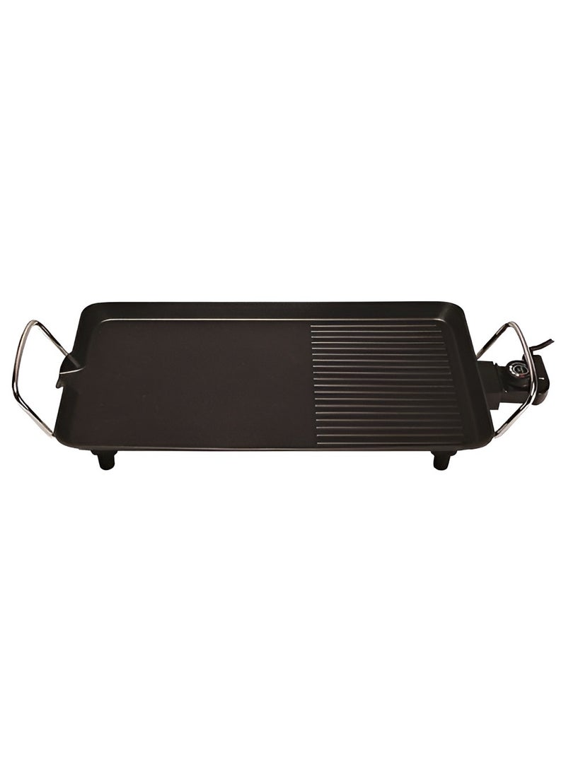 Electric Grill for BBQ & Roast, Fast Heating, Non-Stick Coating, Cool-Touch Handles, Adjustable Temperature for Meat & Vegetables, Ideal for Family Occasions & Indoor Gatherings