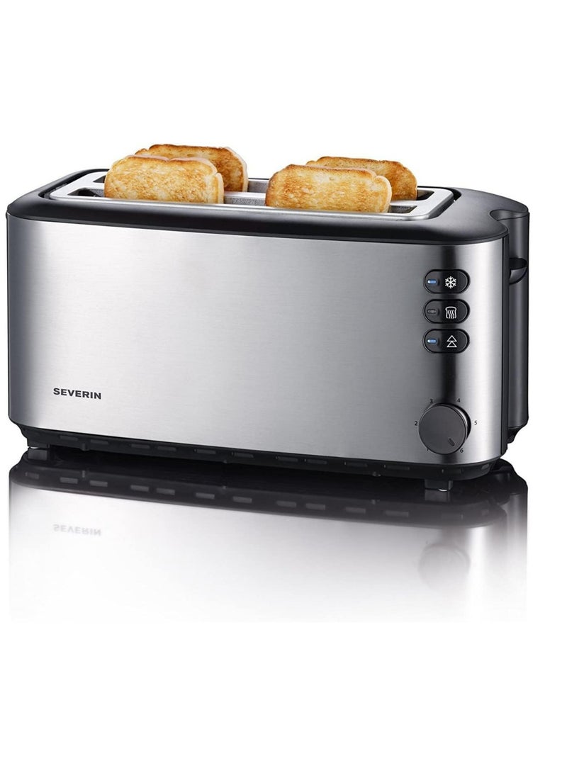 Automatic Long Slot Toaster with Bun Attachment, 1400W, Stainless Steel, SEVERIN AT 2509