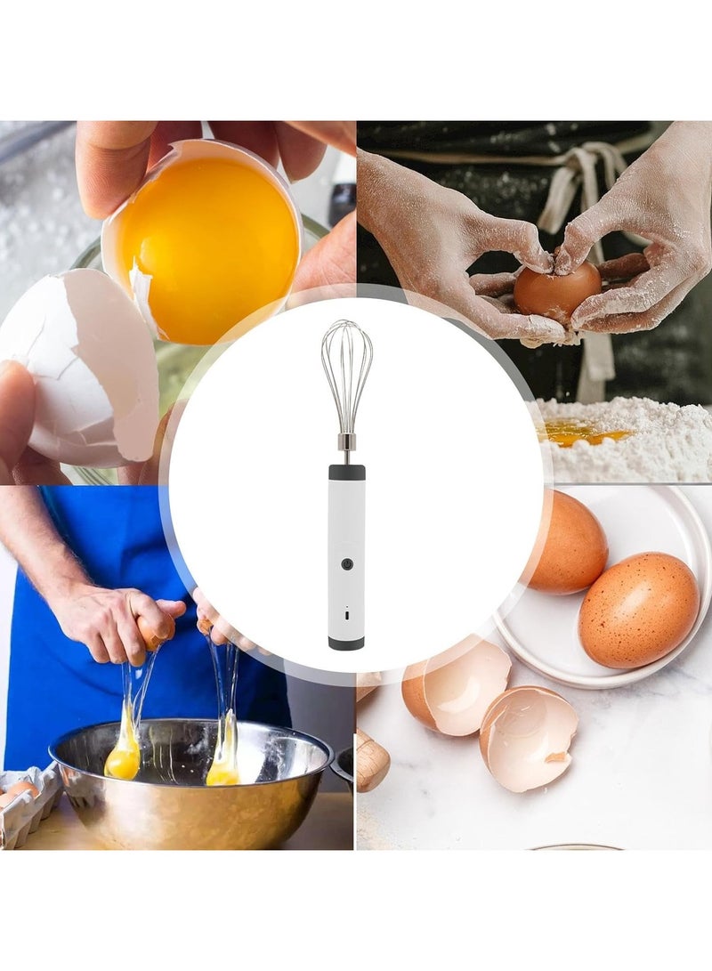 Milk Frother Handheld, Rechargeable Electric Egg Beater, 3 Adjustable Speeds Coffee Mixer Frother with Foldable Handle, Portable Immersion Blender Handheld, Milk Frother Handheld for Coffee Latte Egg