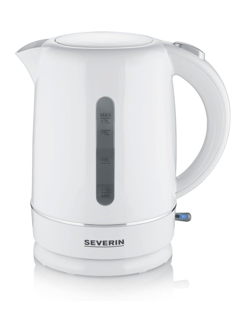 WK 4325 Electric Kettle, 1.7L White Design with Removable Filter