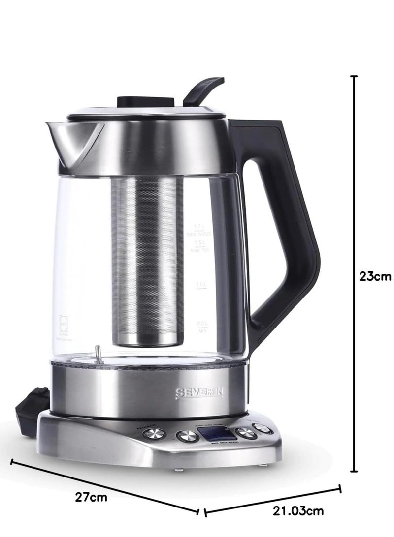 WK 3479 Deluxe Glass Tea Maker and Kettle, 3000W, 1.7L