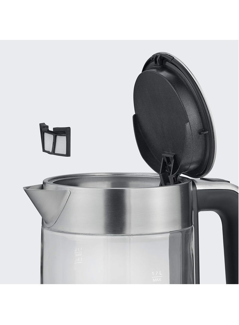 WK 3420 Glass Kettle, 1.7 L Capacity, 2200 W Stainless Steel Electric Kettle