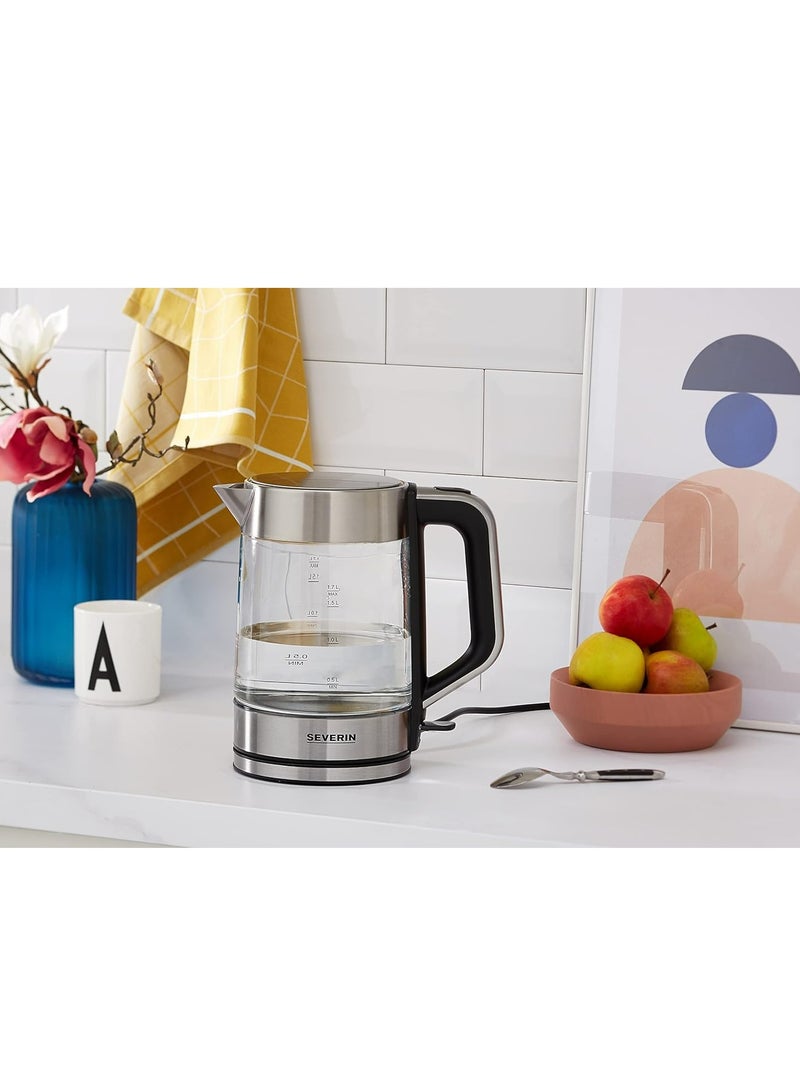 WK 3420 Glass Kettle, 1.7 L Capacity, 2200 W Stainless Steel Electric Kettle