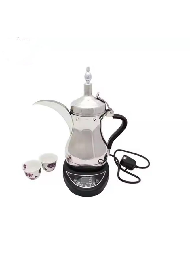 Electric Coffee Pot Set with Digital Heating Base - 800ML, 3-Pin Plug, 4-in-1 Functionality