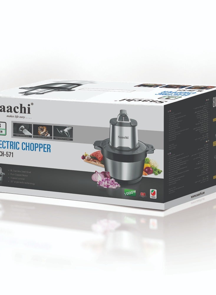 Electric Chopper 8 L 1000 W NL-CH-571-BK Black