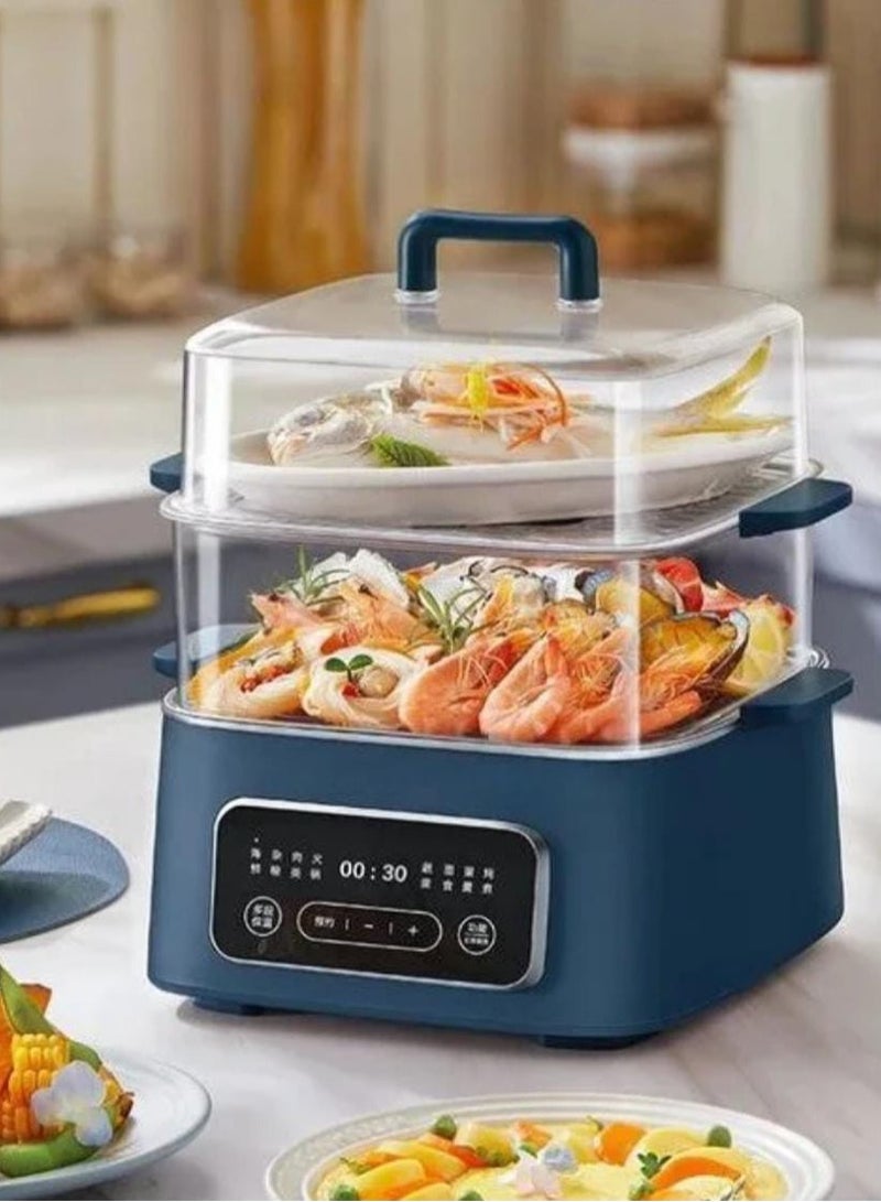 Food Dehydrator Machine 9L Capacity, 2 Trays, Digital Timer & Temperature Control, 8 Preset Functions, 24-Hour Reservation, 3 Adjustable Temps, 1000W Power with Auto Shut Off for Fruit, Vegetables, Meat & Beef Steamer