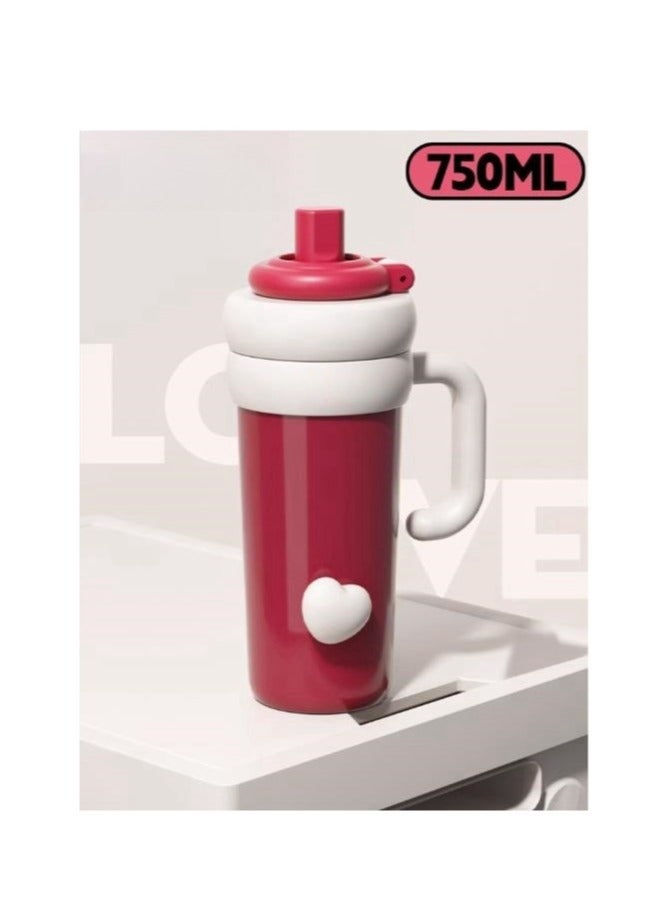 Big Mac Insulated Cup 750ml Large Capacity Water Cup New Ceramic Ice King Cup High Beauty Straw Cup