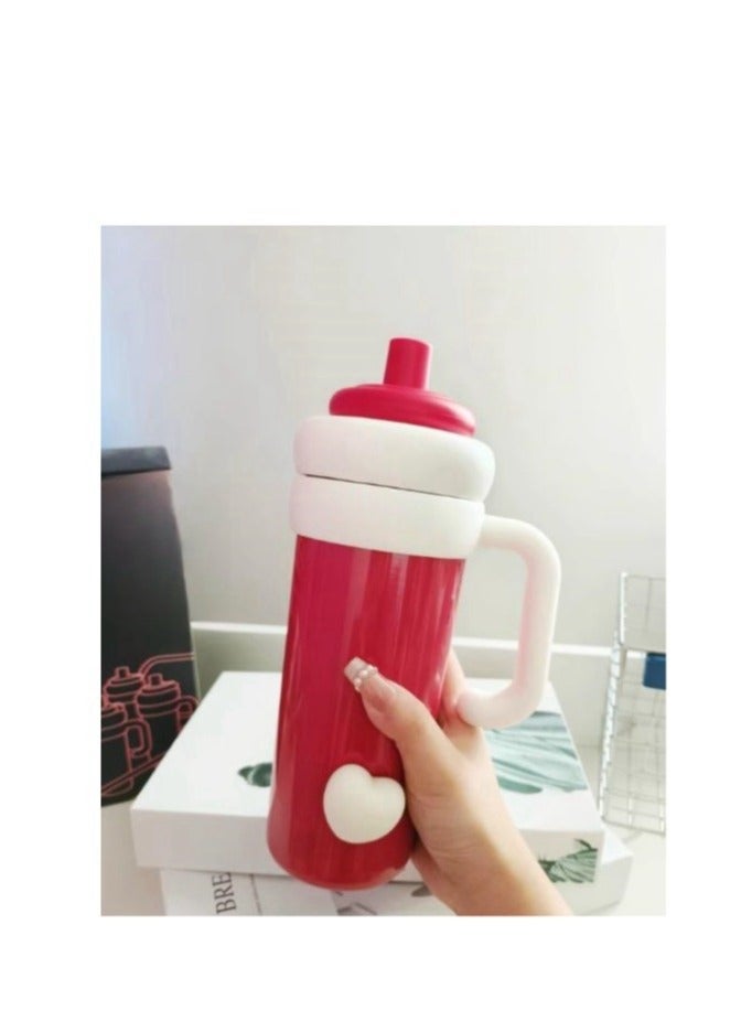 Big Mac Insulated Cup 750ml Large Capacity Water Cup New Ceramic Ice King Cup High Beauty Straw Cup