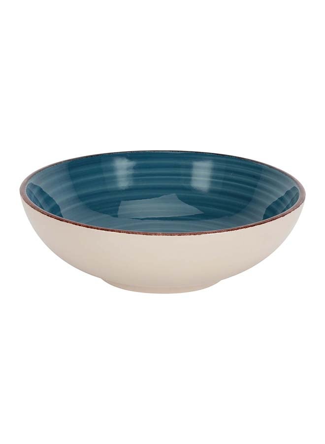 Royalford 16pcs Stoneware Dinner Set RF12409 Includes Dinner and Dessert Plates, Soup Bowls and Mugs Dishwasher-Safe, Microwave-Safe and Freezer-Safe Blue Multicolor 3kg