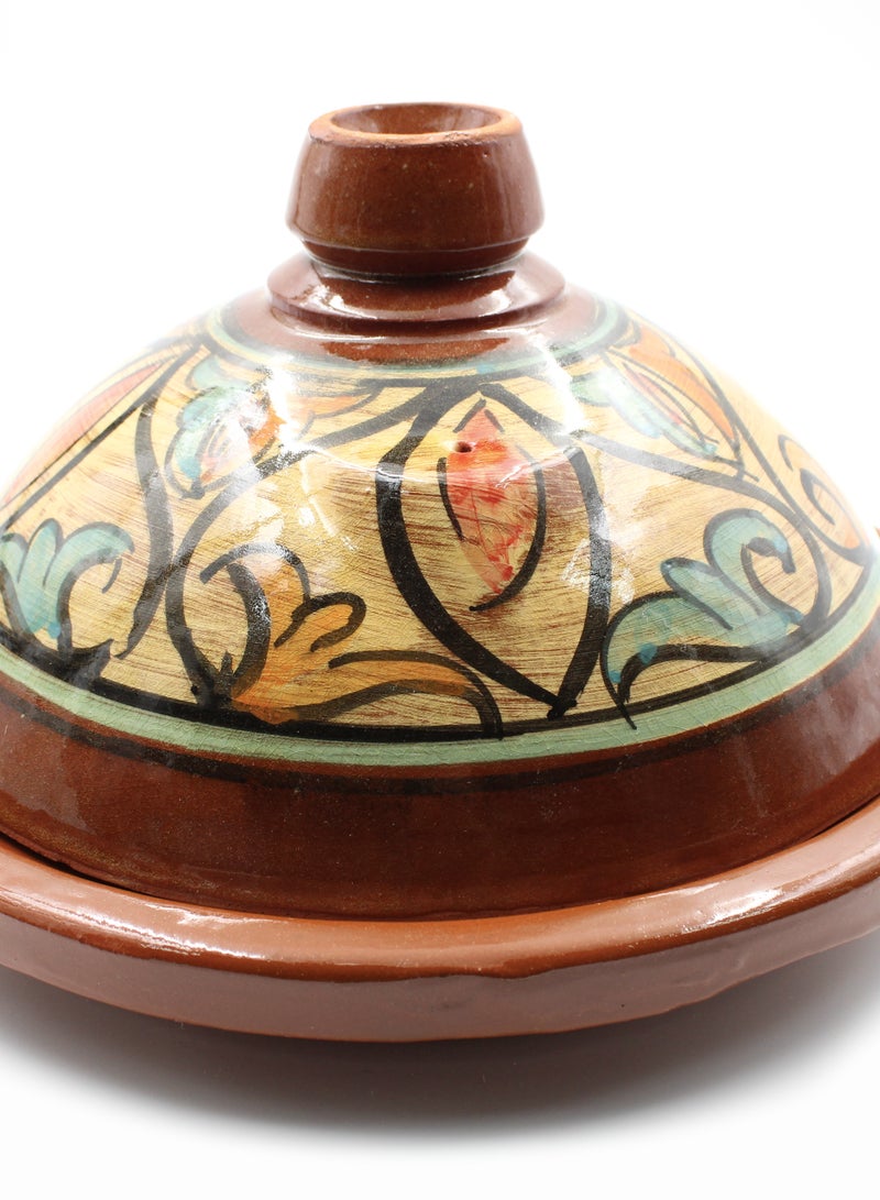 Handmade Rabat Painted Tagine - Painted Glazed Pattern