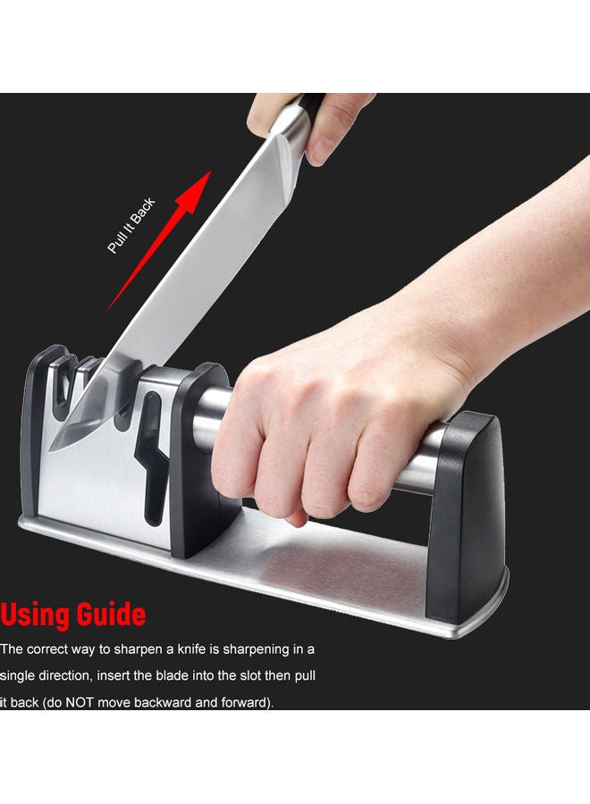 4-in-1 Knife and Scissor Sharpener Silver