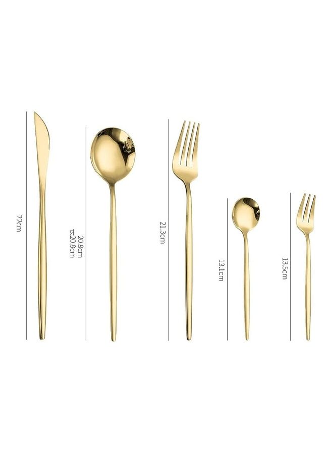 30-Piece Stainless Steel Cutlery Set Gold