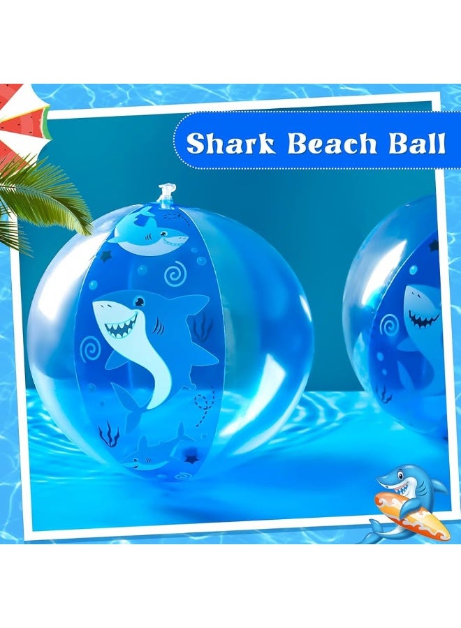 Jexine 24 Pcs Inflatable Beach Balls for Kids Beach Balls for Summer Pool Games Kids Birthday Pool Party Supplies(11 Inch, Shark)