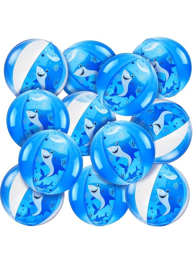 Jexine 24 Pcs Inflatable Beach Balls for Kids Beach Balls for Summer Pool Games Kids Birthday Pool Party Supplies(11 Inch, Shark)