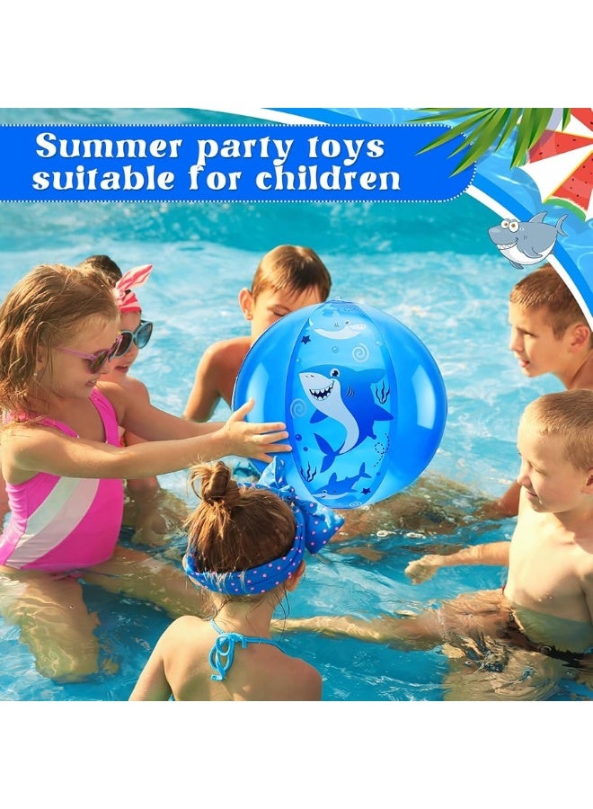 Jexine 24 Pcs Inflatable Beach Balls for Kids Beach Balls for Summer Pool Games Kids Birthday Pool Party Supplies(11 Inch, Shark)