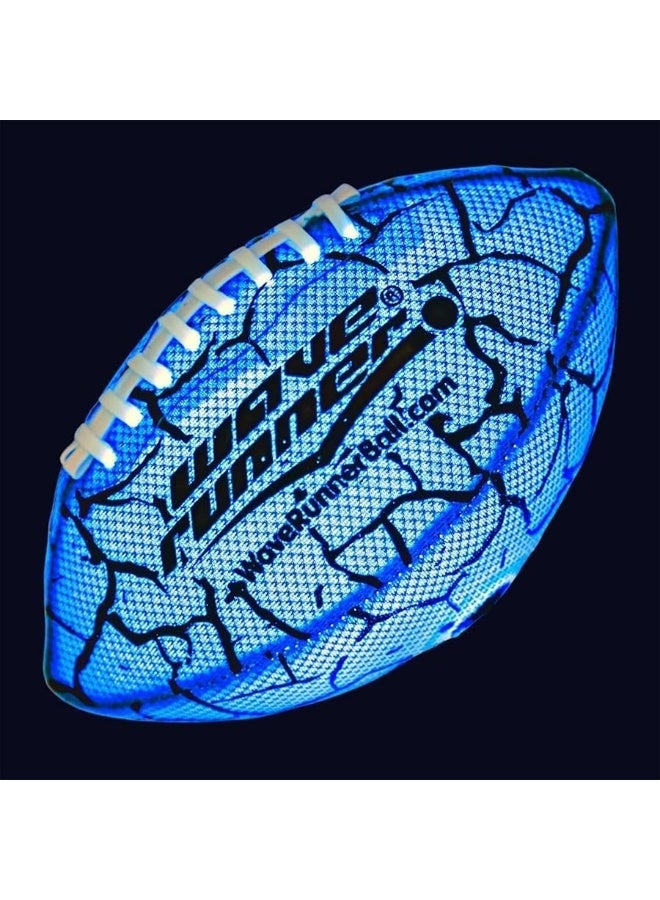 Wave Runner Glow in The Dark LED Light Junior Football Waterproof Double Laced Football Night Sports and Games Waterproof Ball for Pool Beach and Backyard Random Color 2023 New Version W Pump