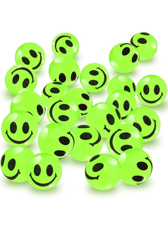 ArtCreativity Glow in The Dark Smile Face Bouncy Balls - Bulk Pack of 36, 1 Inch High Bounce Balls for Kids, Christmas Party Favors, Goodie Bag Stuffers for Boys and Girls