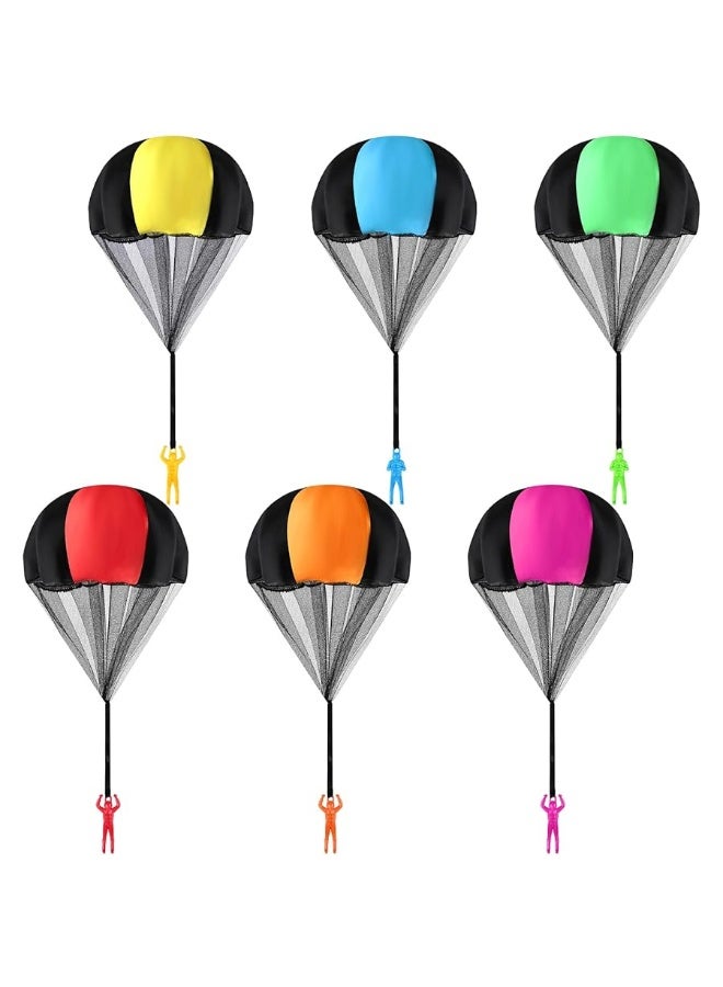 MCPINKY 6PCS Parachute Toys for Kids Parachute Army Men Toy TangleFree Throwing Toy Parachute 6 Colors for Kids Birthday Party