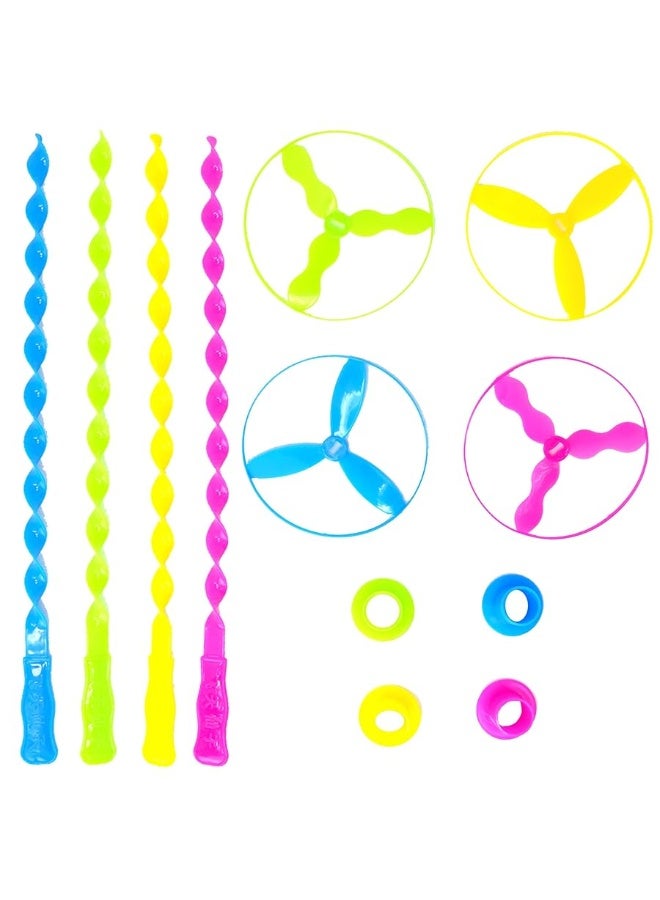 Big Mo's Toys Flying Discs - Twist Disc Flyer Saucers with Launchers for Party Favors and Prizes Outdoor Toy - 40 Sets