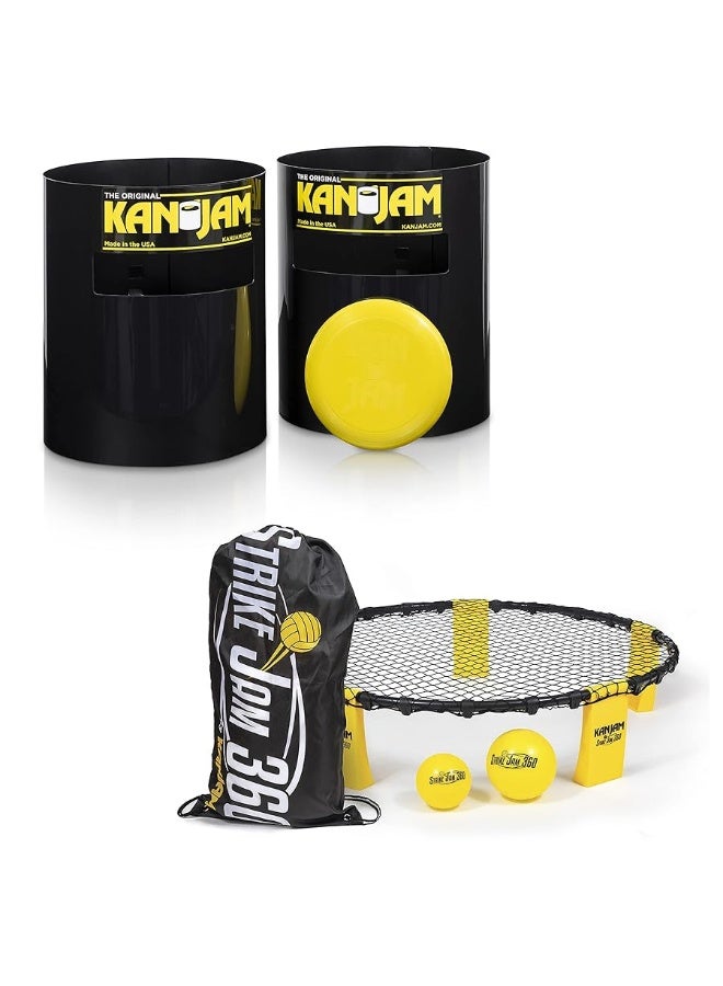 Strike Jam 360 Roundnet Outdoor Ball Spike Game Set; Fun Backyard Game or Portable Beach Game