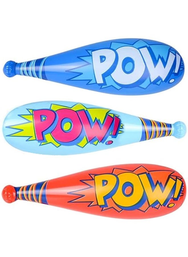 ArtCreativity 20 Inch Pow Inflatable Baseball Bats, (Pack of 12), Baseball Goodie Bags Favors & Superhero Birthday Boy Party Favors, Inflatable Toys for Kids, Carnival Party Prizes for Kids