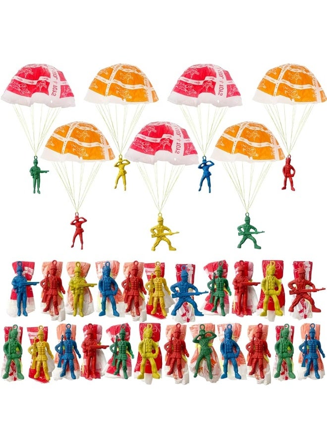 OJYUDD 50 PCS Parachute ToyMini Paratroopers Army Parachute Flying Throwing Outside ToysTangle Free Throwing Toy Parachute for ToddlersParty Favors