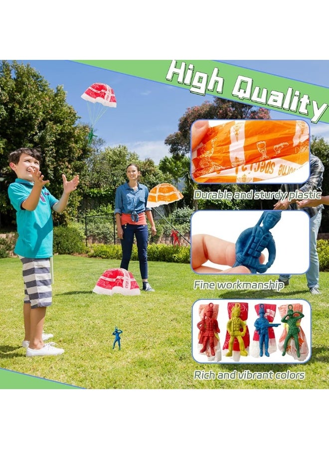 OJYUDD 50 PCS Parachute ToyMini Paratroopers Army Parachute Flying Throwing Outside ToysTangle Free Throwing Toy Parachute for ToddlersParty Favors