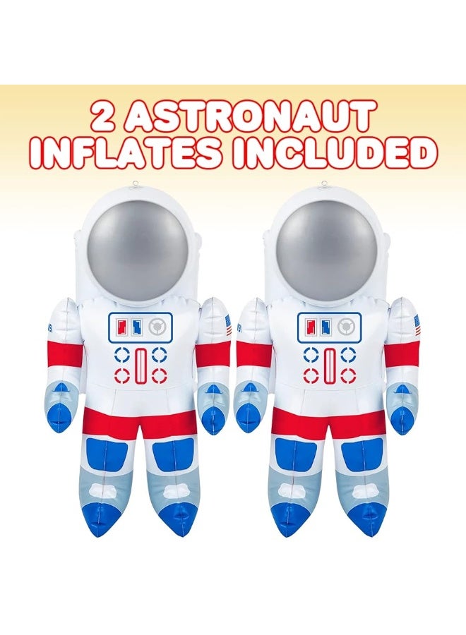 ArtCreativity Astronaut Inflates, Set of 2, Inflatable Astronaut Toys with Hanging Tag, Decorations for Outer Space Themed Parties, 22 Inch Long Party Inflates, Fun Pretend Play Accessories