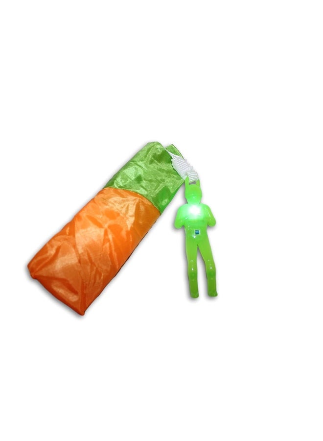 Light Up 4 Pack Tangle Free Throwing Parachute Men Glow in The Dark! Blue, Orange, Green and Purple! for Kids and Children Parachute Man Set, Easter Basket