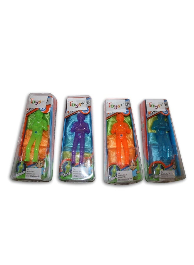 Light Up 4 Pack Tangle Free Throwing Parachute Men Glow in The Dark! Blue, Orange, Green and Purple! for Kids and Children Parachute Man Set, Easter Basket