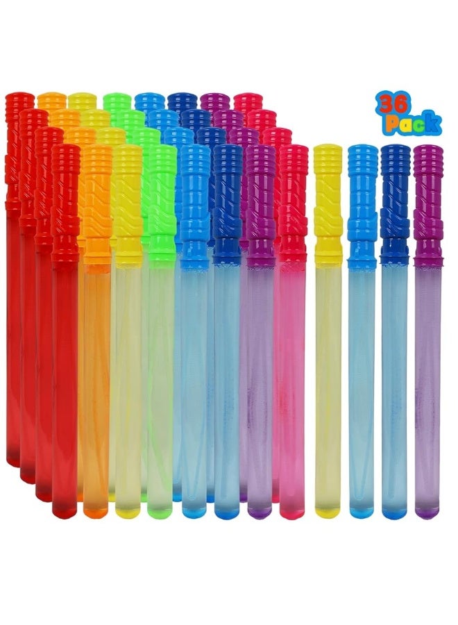 MorTime 36 Pack Bubble Wands for Kids, 8 Colors Bubbles Stick Bulk, 14.6