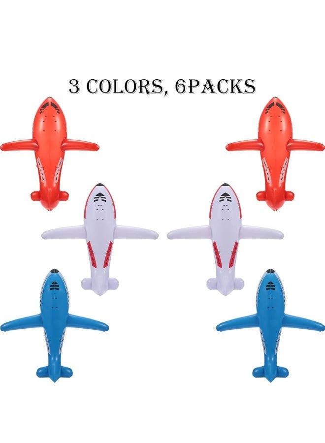 6 Pieces Inflatable Airplanes Aircraft Inflates Plane Inflated Toys for Kids Birthday Shower Party Decoration Supplies (Small)