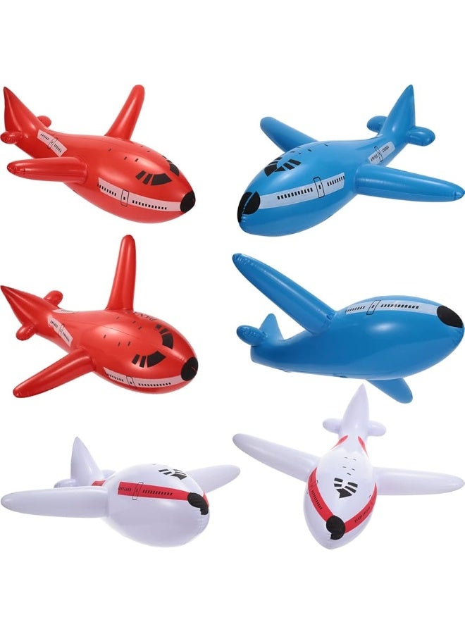 6 Pieces Inflatable Airplanes Aircraft Inflates Plane Inflated Toys for Kids Birthday Shower Party Decoration Supplies (Small)