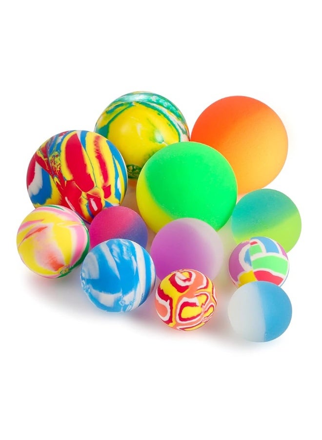 Pllieay 12PCS Bouncy Balls 3 Sizes Mixed Color, Bouncing Balls and Bouncy Balls for Kids Birthday Goodie Bag fillers