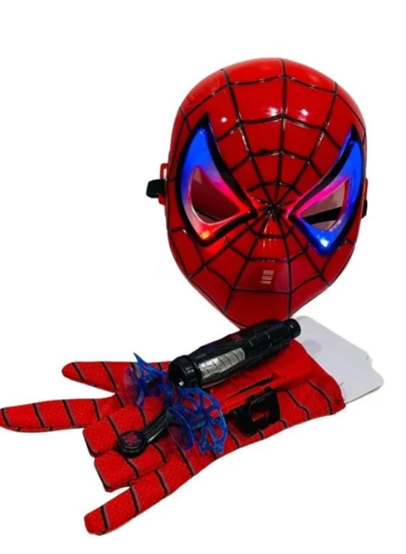 Launcher Gloves Action Figure + Lighted Mask Hero Launcher Wrist Toy Set