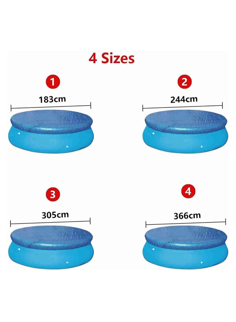 Solar Pool Cover, Round Solar Swimming Pool Cover with Drawstring, Thick Solar Film Cover for Water Heating, 457cm/15ft,Blue