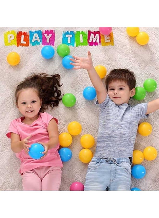 50pcs Soft Plastic Balls for Ball Pit Crush Proof No Sharp Edges BPA Free Non-Toxic Balls for kids Tents Playgrounds Indoor & Outdoor Ocean Balls Water Pool