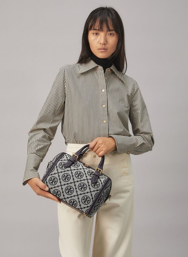 حقيبة TORY BURCH T Monogram Jacquard Barrel كبيرة