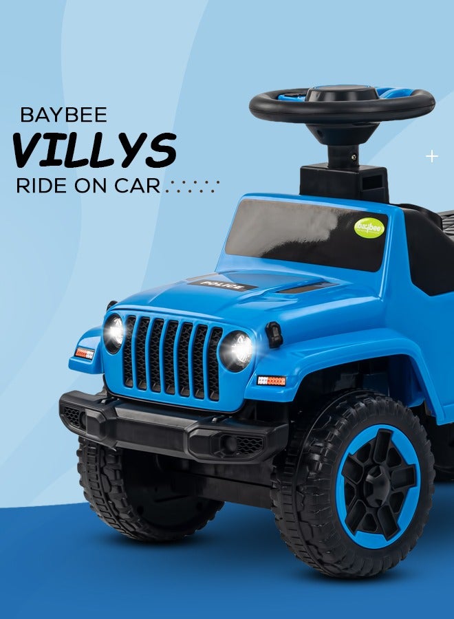 Baybee Raven Ride on Car for Kids, Ride on Push Car with Music Button Kids Car with Storage & High Backrest Ride on Toy Push Ride on Car for Kids Baby Toddlers 1 to 3 Years Boy Girl Blue