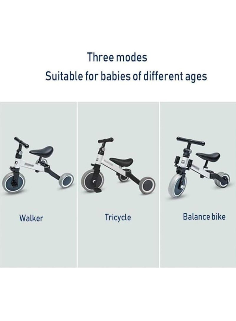 Kids Bike with Adjustable Handle 3 Modes for Different Ages, Foldable Wheels, Safety Buckle, Golden Triangle Structure, Toddler & Children’s Balance Bike with Easy Fold Button