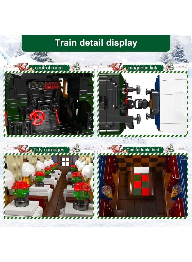 Mould King 12025 Train Building Toy, Steam Locomotive Lighting Train Building Blocks Set with LED Light, RC Control Train with Motors and Tracks(3898 Pieces)