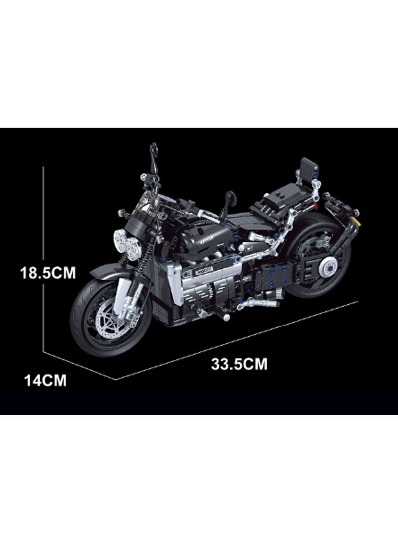 Large Displacement Motorcycle Model Set Building Blocks Leisure Decompression Assembly Toys Children Adult Home Decorations