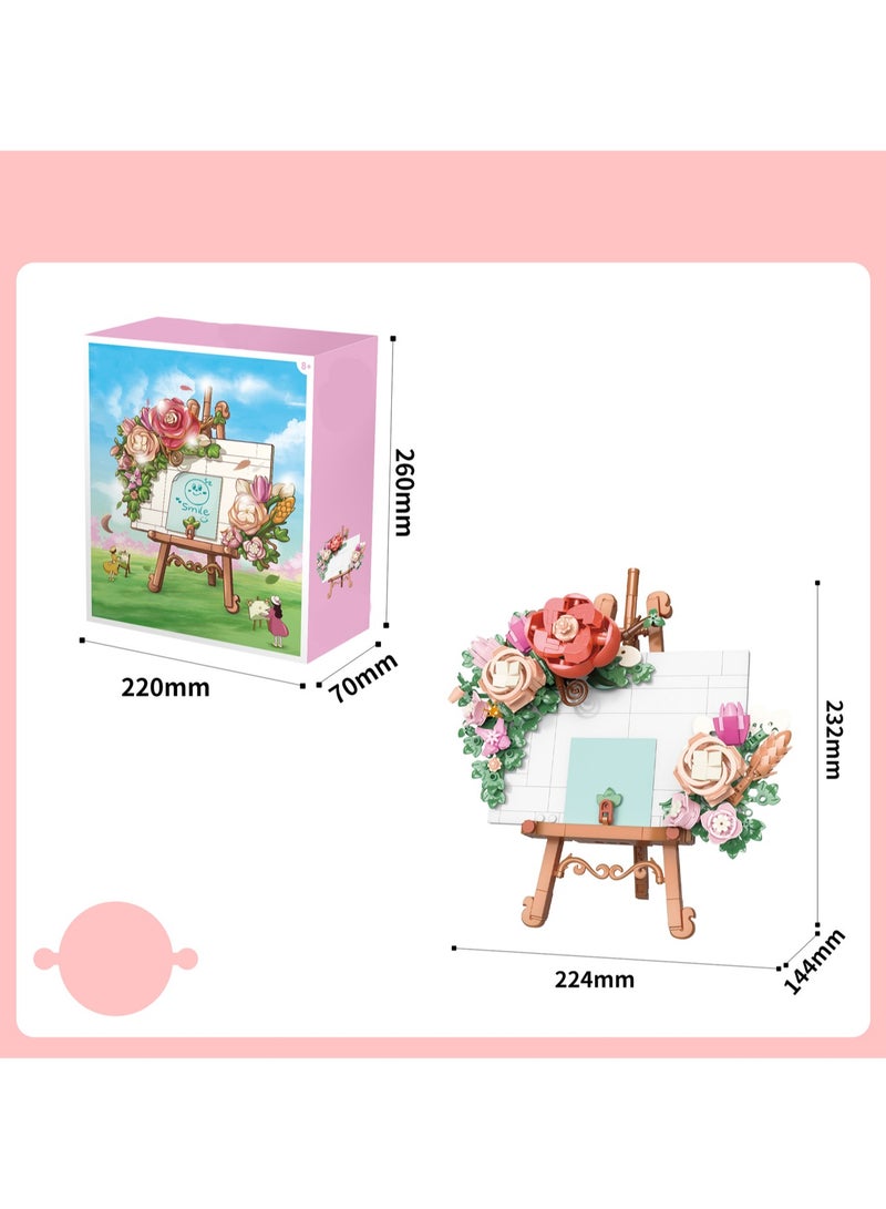 Rose Message Board Model Set Building Blocks Creative Diy Simulation Collection Building Assembly Toys Children Adult Home Decoration