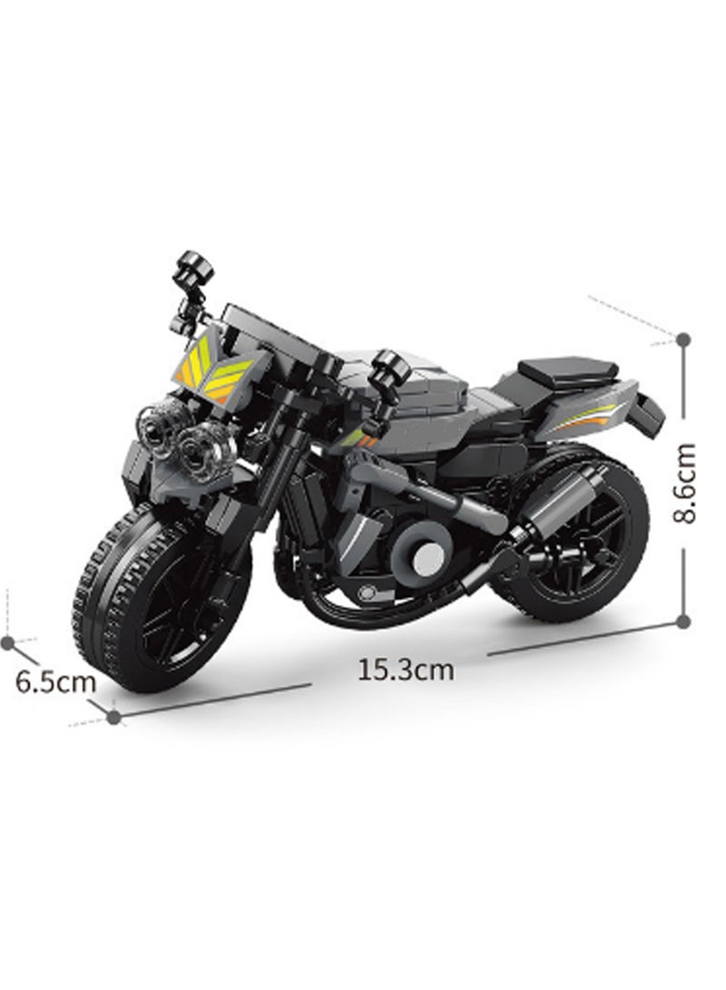 Sci-Fi Silver Motorcycle Model Set Building Blocks Creative Diy Simulation Collection Building Assembling Toys Children Adult Home Decoration