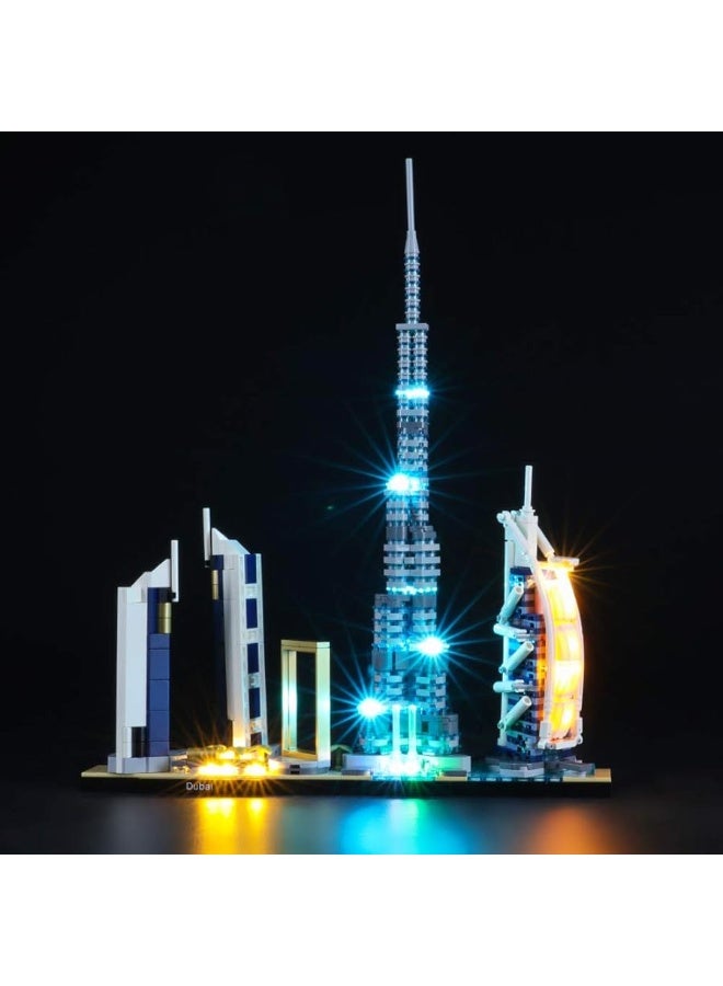 BRIKSMAX Led Lighting Kit for Architecture Dubai - Compatible with Lego 21052 Building Blocks Model- Not Include The Lego Set