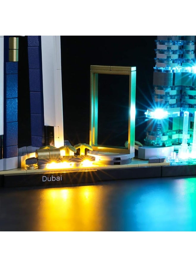 BRIKSMAX Led Lighting Kit for Architecture Dubai - Compatible with Lego 21052 Building Blocks Model- Not Include The Lego Set